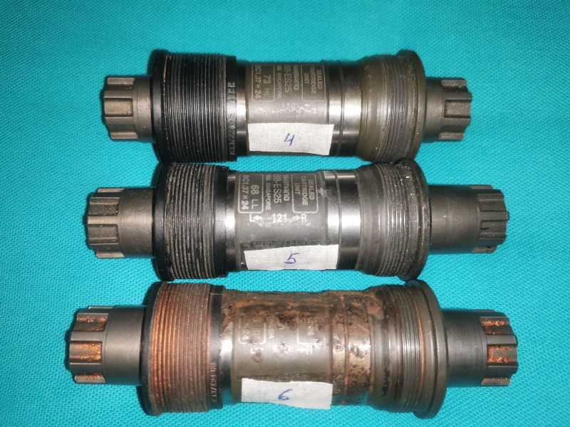 Каретки Shimano Octalink и квадрат, болты