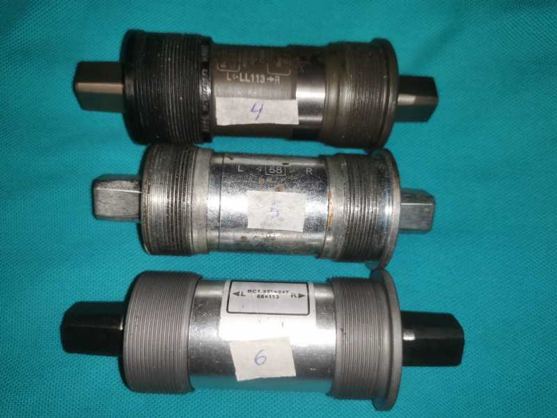 Каретки Shimano Octalink и квадрат, болты