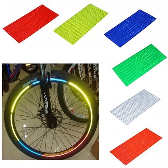 Светоотражающие наклейки-полоски на обод колеса велосипеда