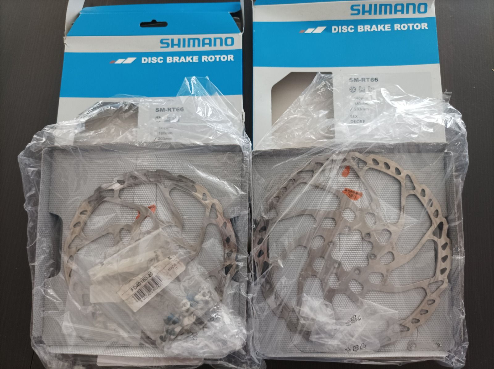 Роторы shimano rt66 с коробками, минимальный пробег 203/180.Полный комплект