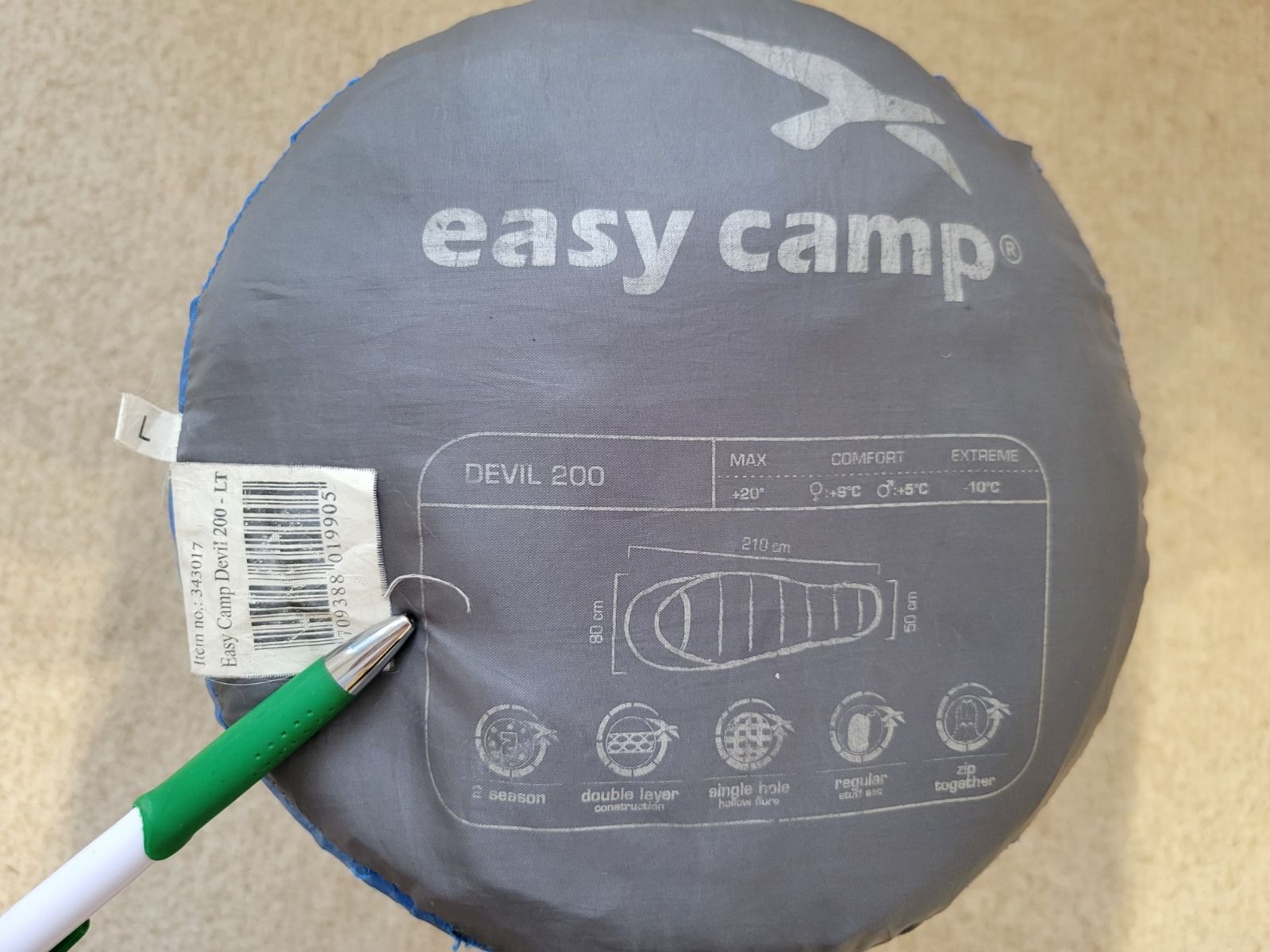 Спальный мешок, спальник кокон Easy Camp Devil 200