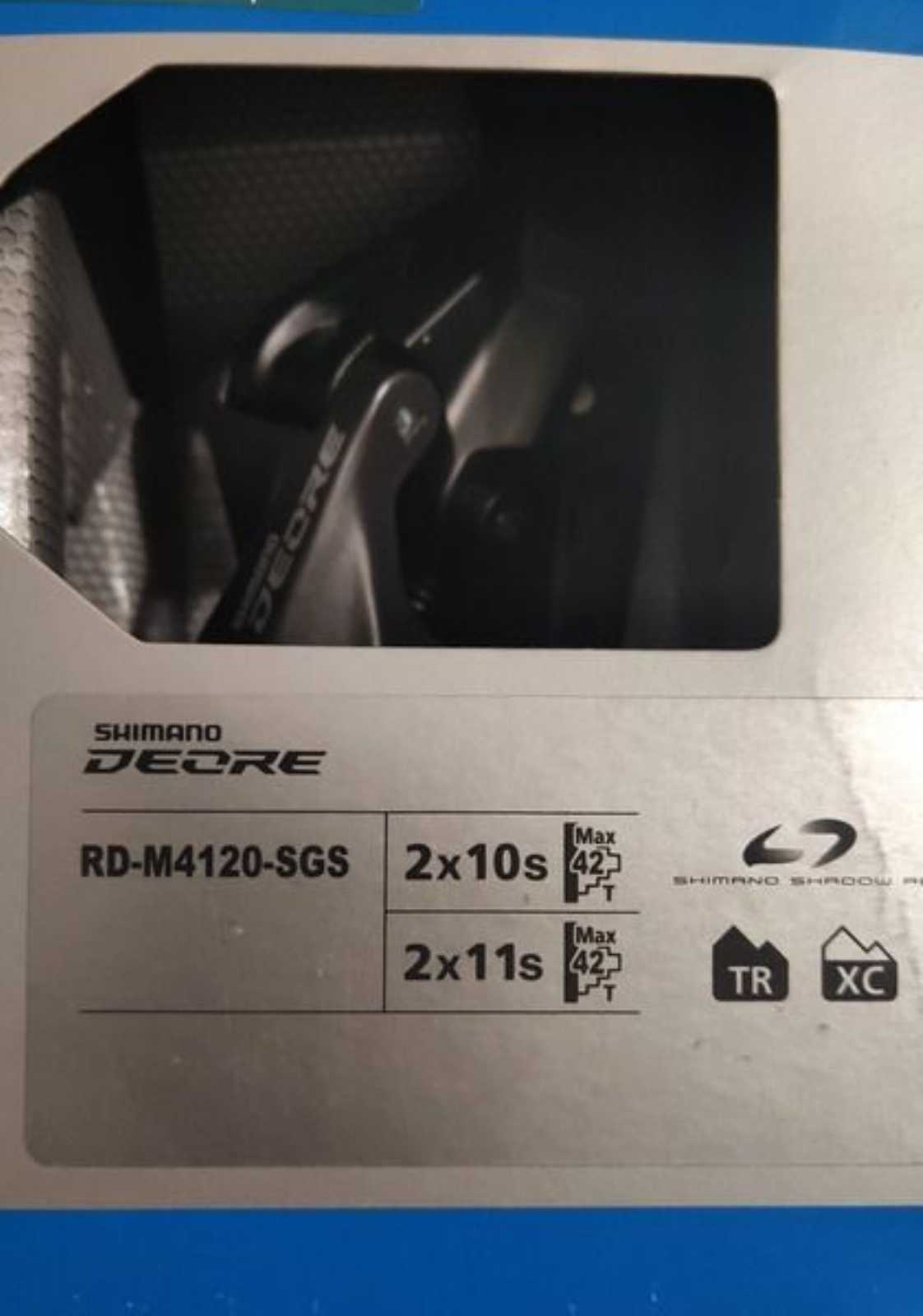 Переключатель задний Shimano Deore RD-M4120-SGS Shadow на 10-11 ск., новый