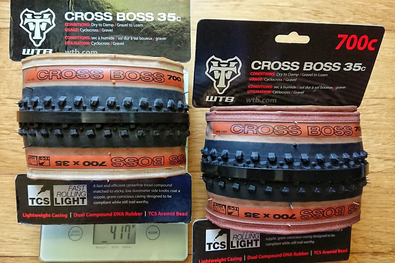 WTB Cross Boss TCS Light Fast Rolling Folding Tire - 35-622 - Skinwall