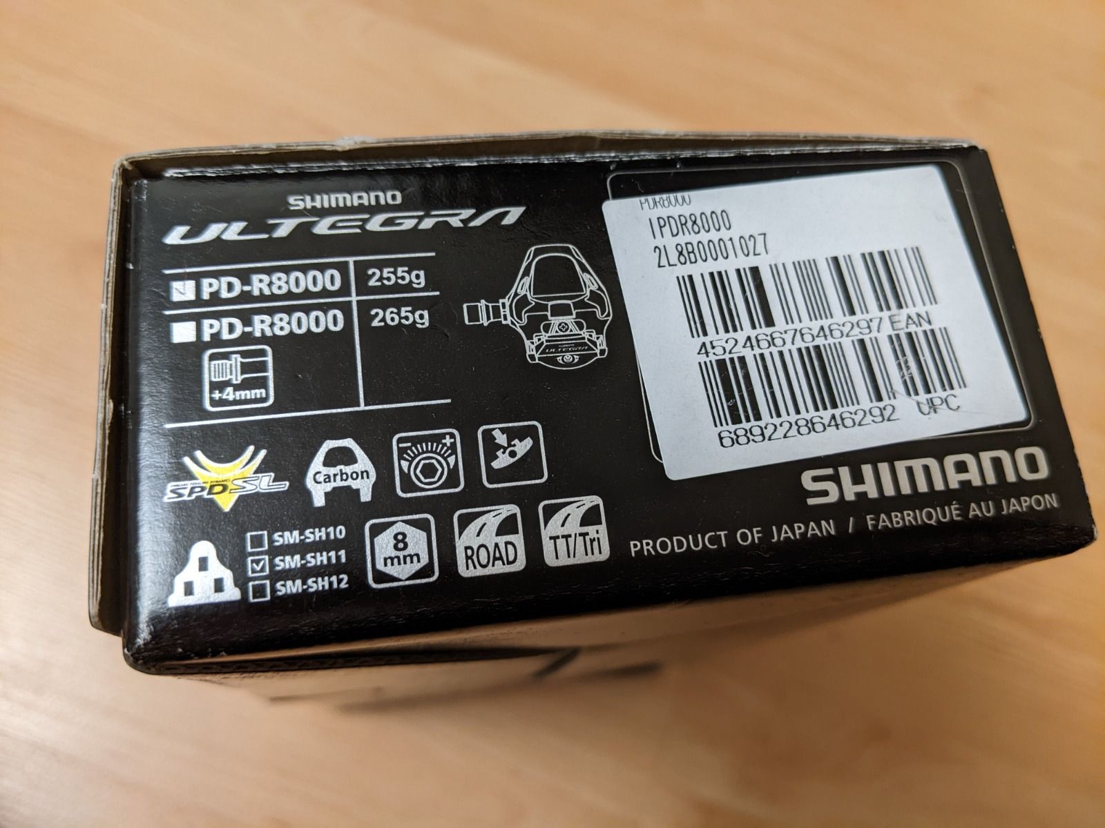 Новые педали Shimano Ultegra PD-R8000 с шипами в коробке, 255 г, без торга