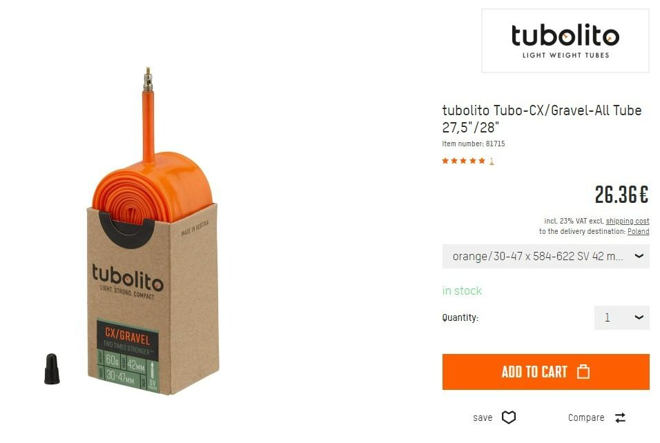 Tubolito Tubo-CX/Gravel Tube + Patch kit