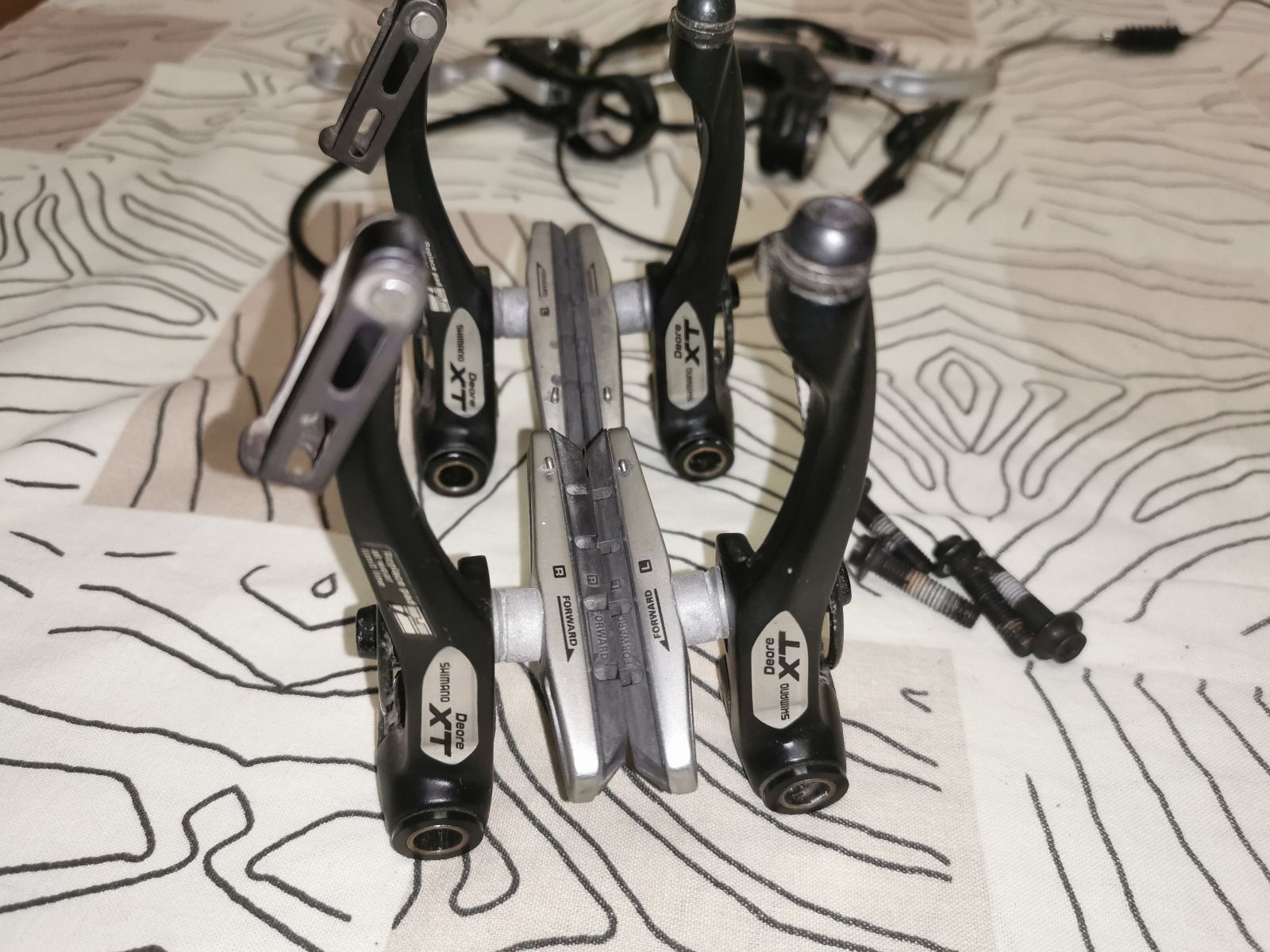 Полный комплект ви-брейк тормозов Shimano Deore XT
