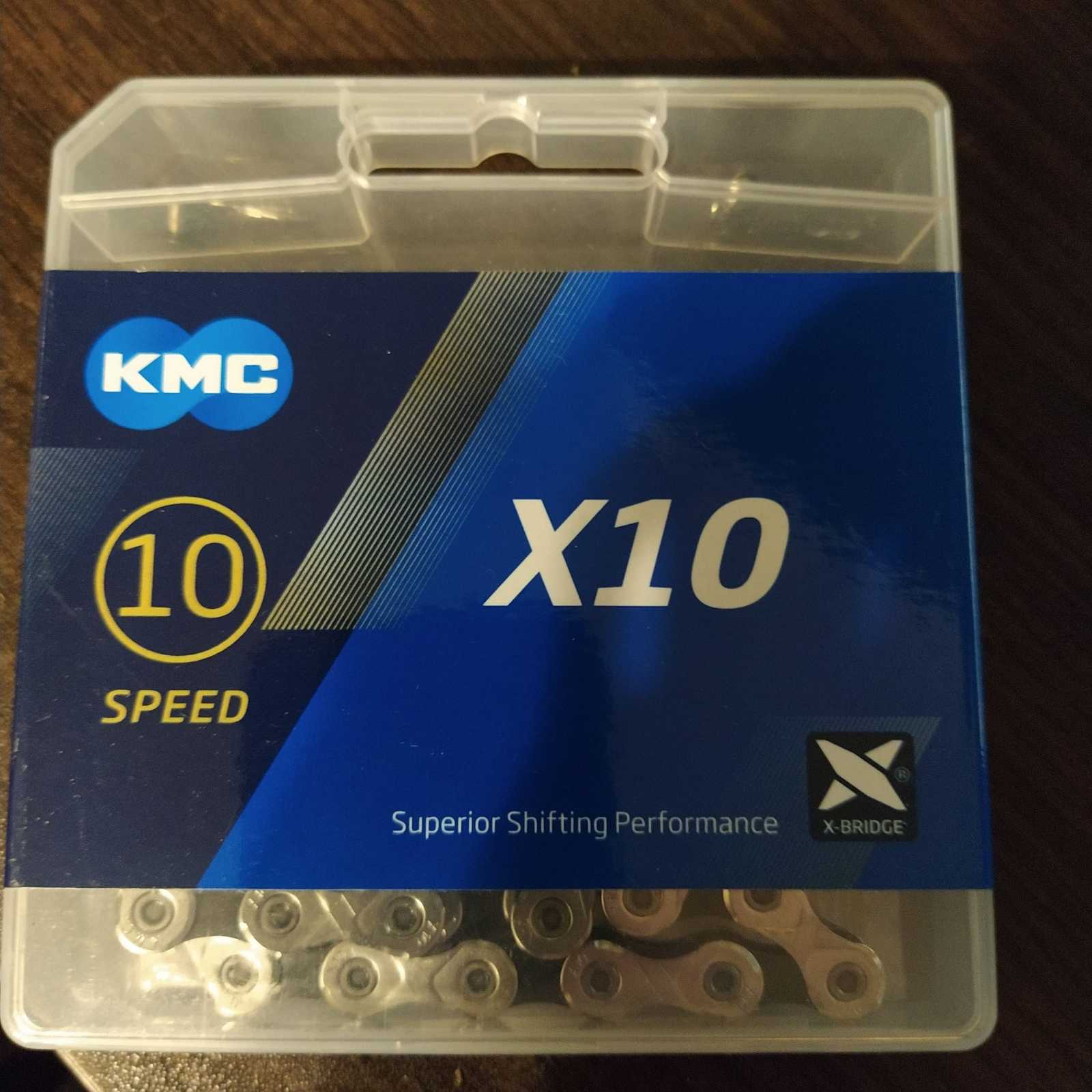 Цепь 10 скоростная KMC X 10 Silver Black замок в комплекте 114 звеньев