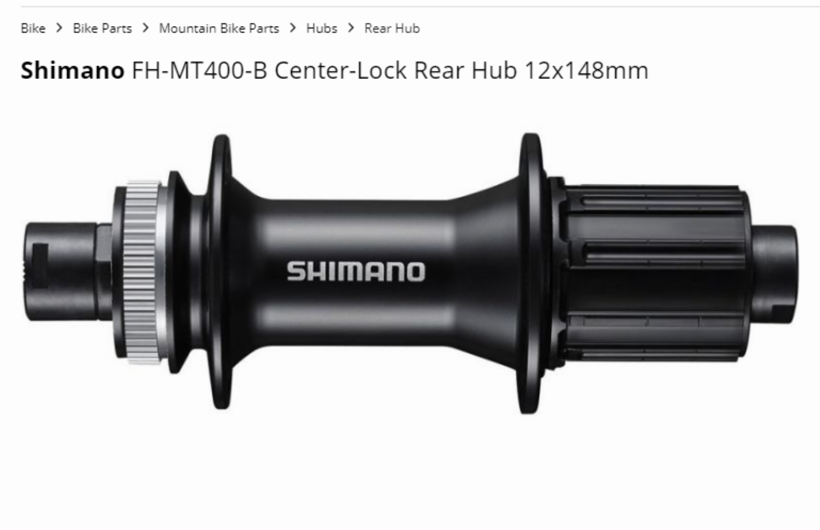 втулка задняя Shimano FH-MT400-B  32H Center-Lock Rear Hub 12x148mm