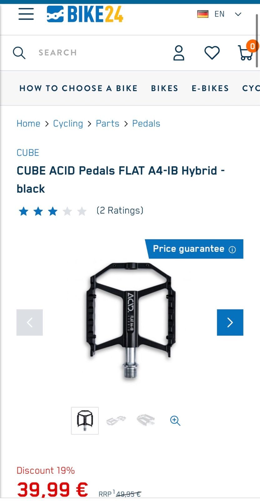 Педали Cube Acid FLAT A4-IB Hybrid