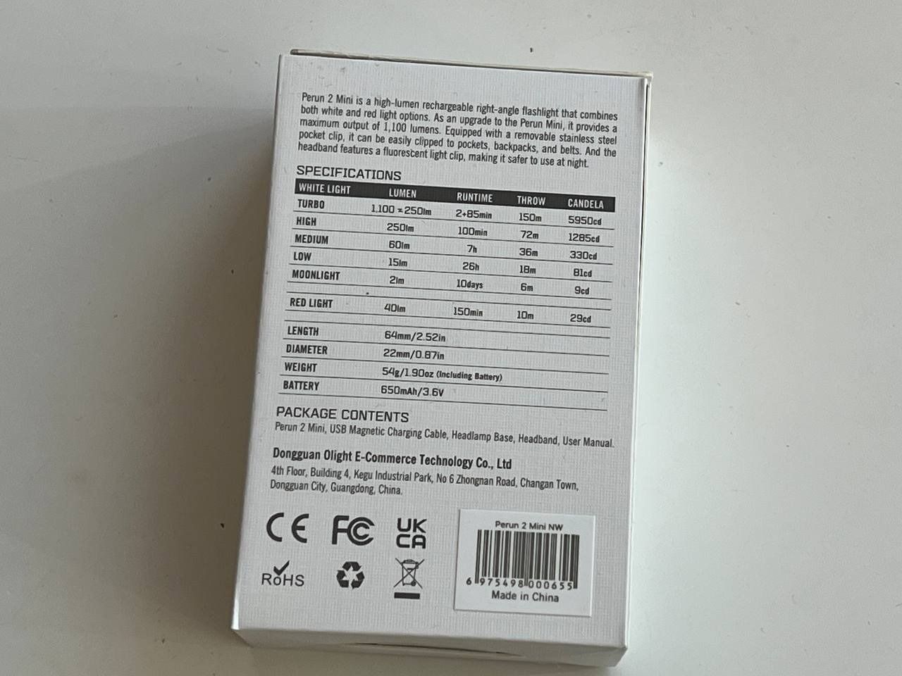 Налобный фонарь Olight Perun 2 Mini (нейтральный)