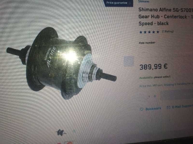 Shimano Alfine SG-S7001-11 Internal Gear Hub - Centerlock - 10x135mm - 11-Speed - black and silver