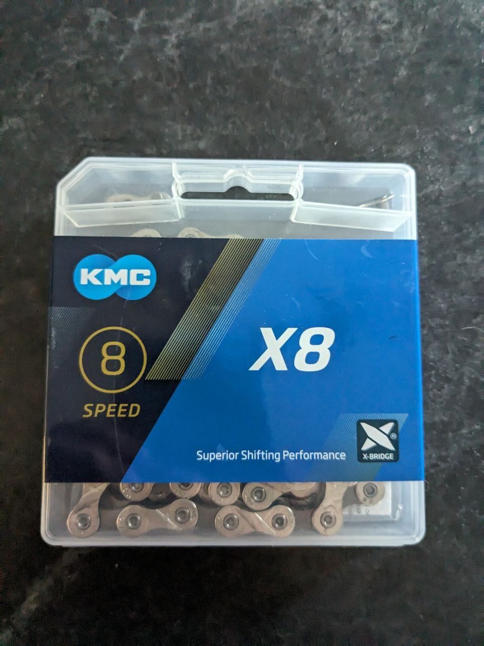 Новая цепь KMC x8 (silver/gray, аналог старой х8.93), 8-скоростная, 114 звеньев