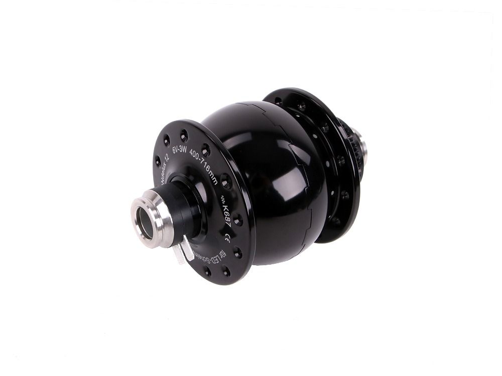 SON delux 12 Hub Dynamo - Centerlock - 12x100mm - black anodized