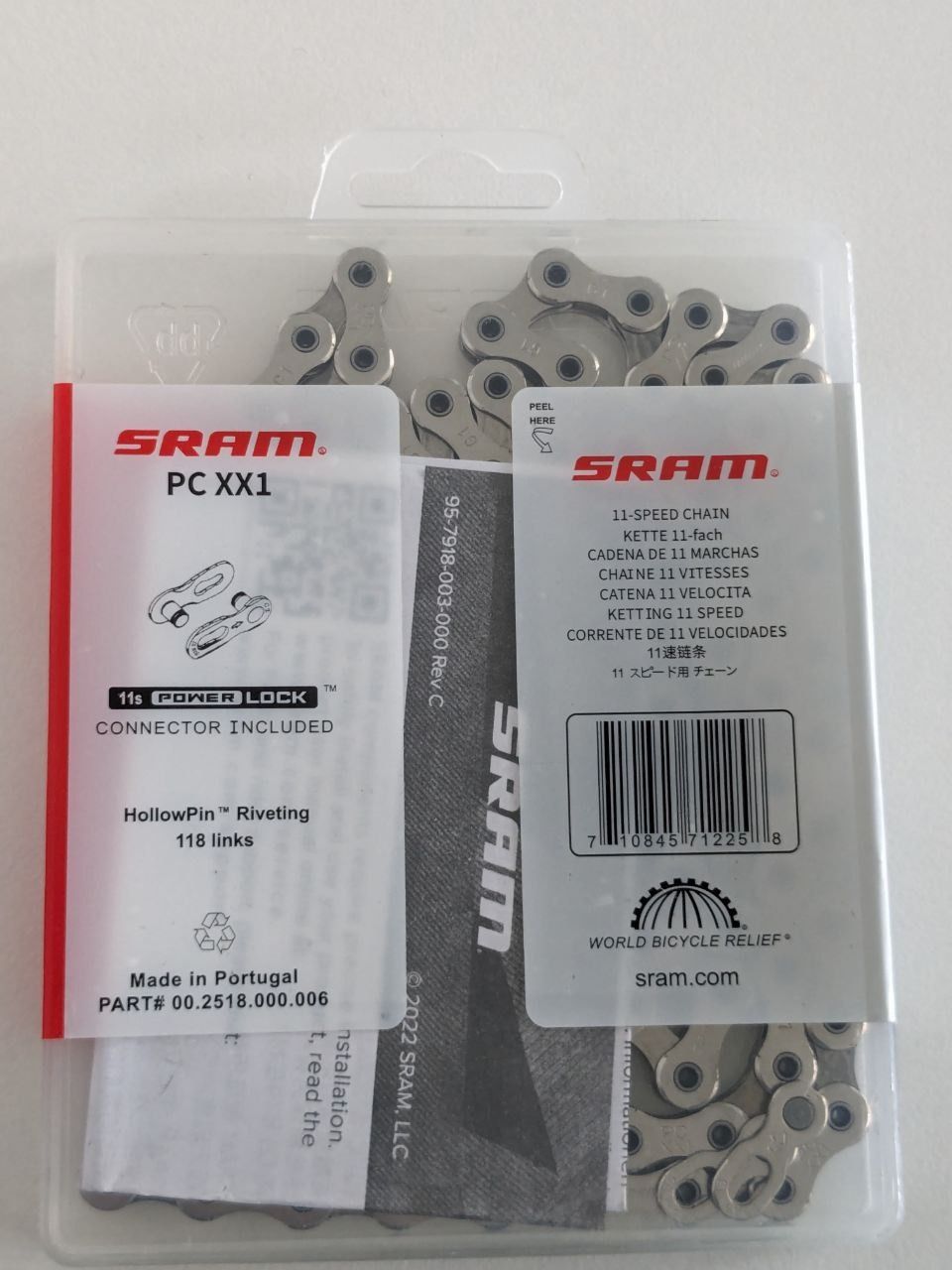 Новая цепь SRAM XX1+PowerLock, 118 звеньев, 11-скоростная