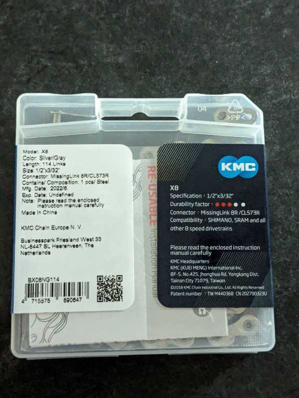 Новая цепь KMC x8 (silver/gray, аналог старой х8.93), 8-ск, 114 звеньев