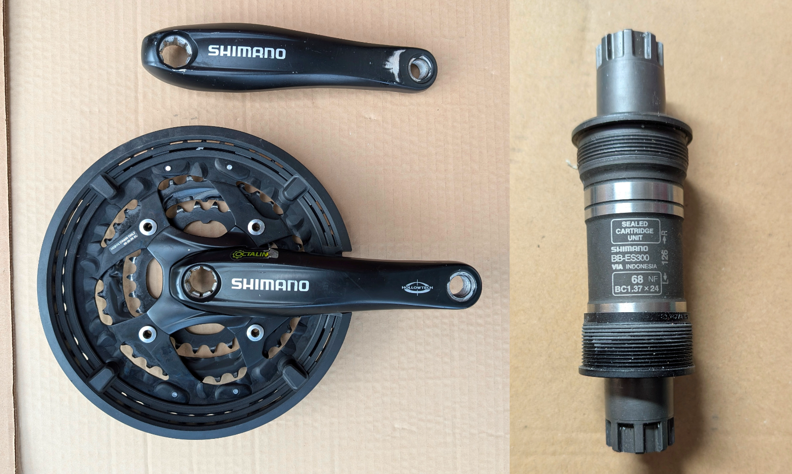 Шатуны Shimano FC-T521 Deore + каретка