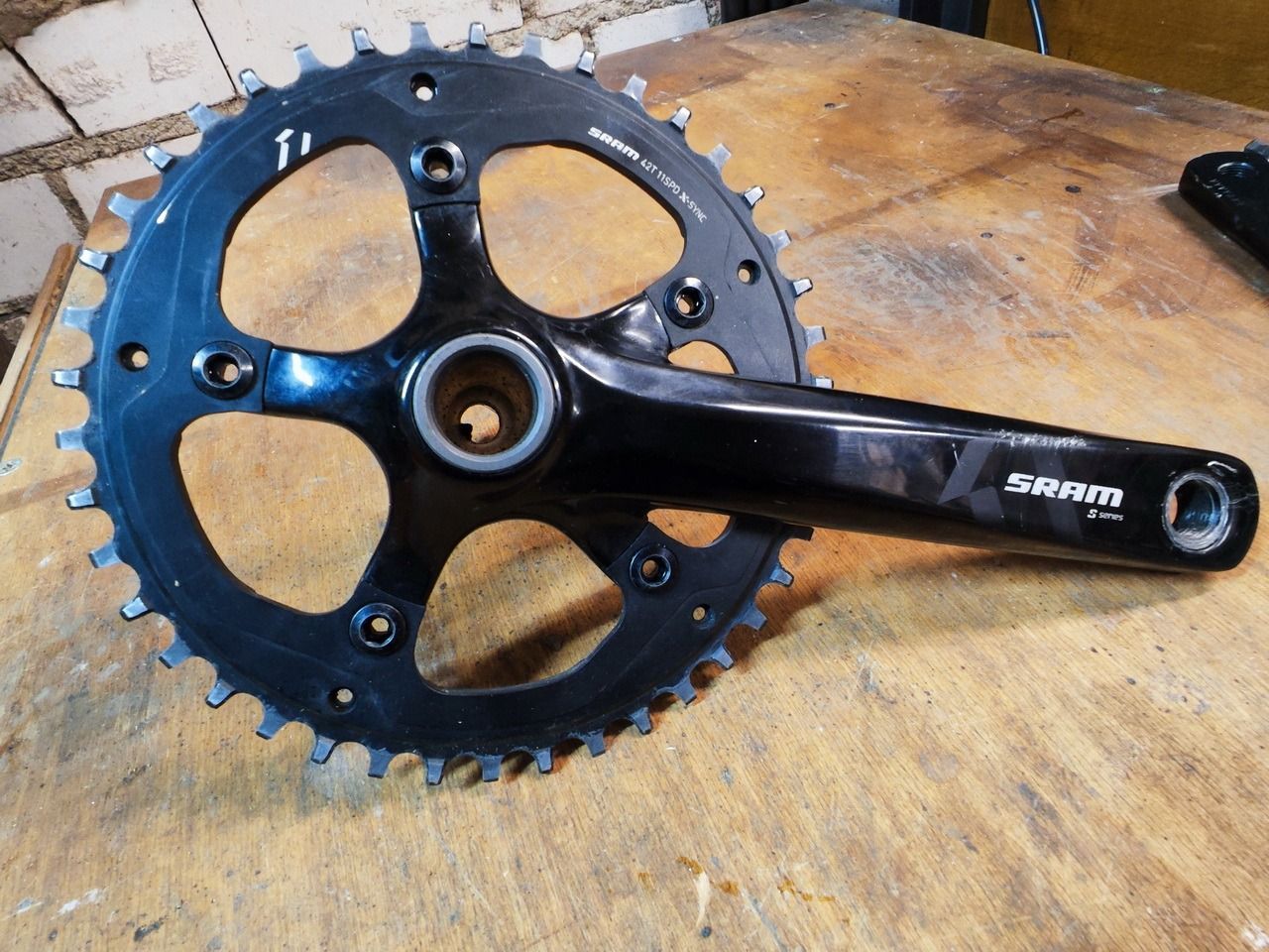 Шатуны Sram 110 BCD 5 лап 24 мм вал, состояние на фото