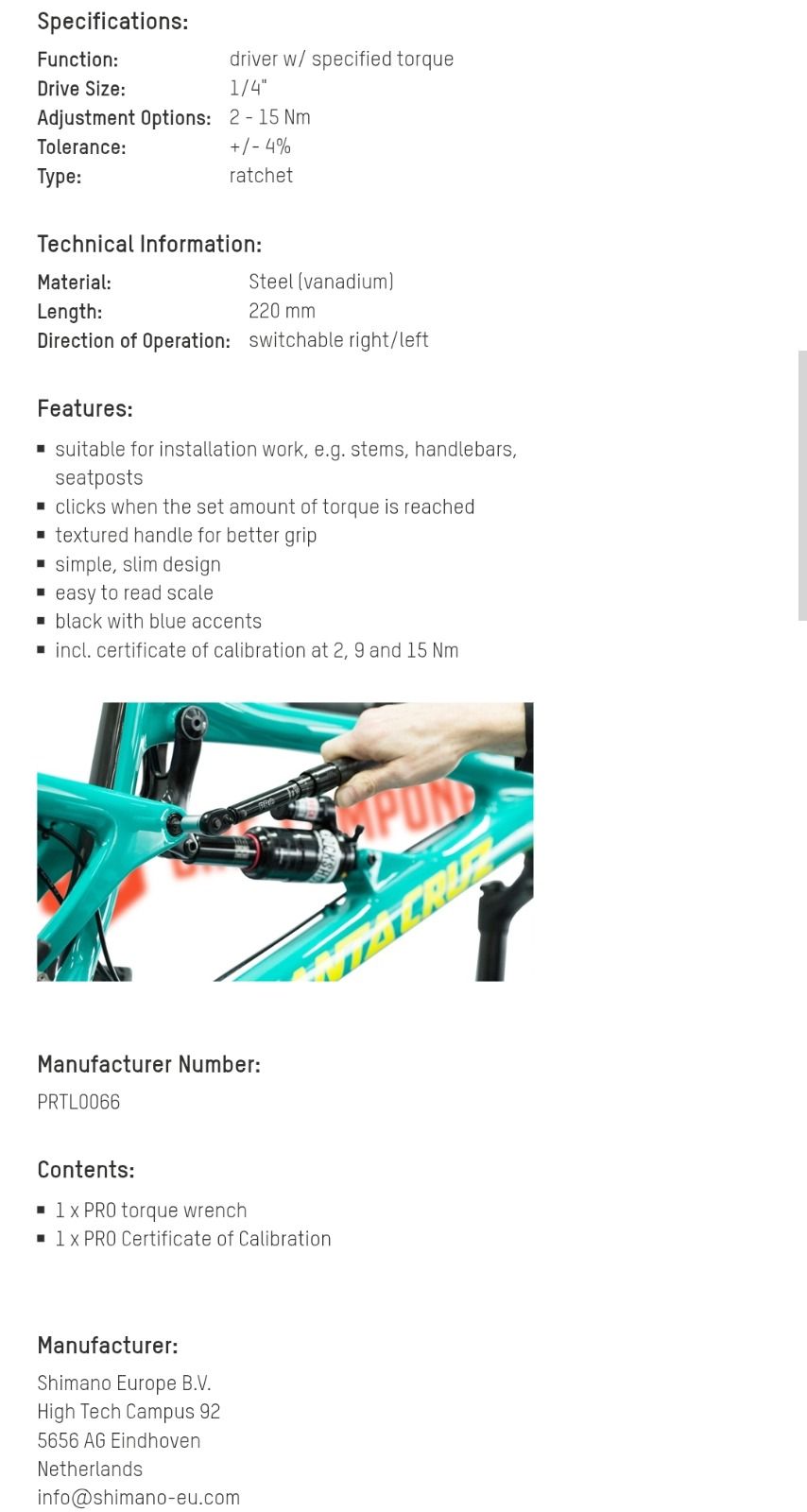 PRO Precision Torque Wrench 2-15 Nm
