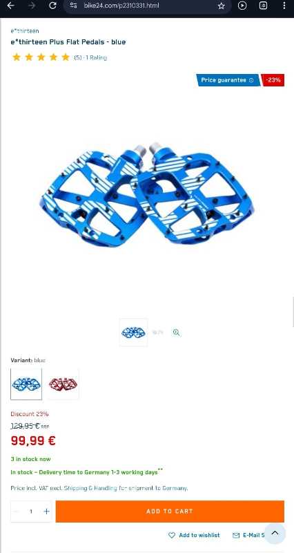 Педали e*thirteen PD2UPA-100