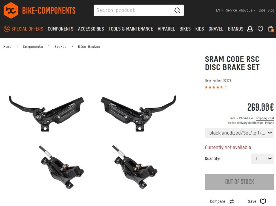 Тормоза SRAM CODE RSC