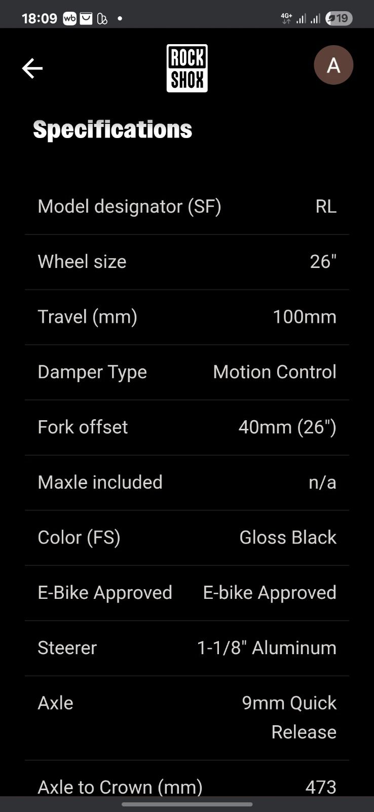Rockshox Judy gold 26