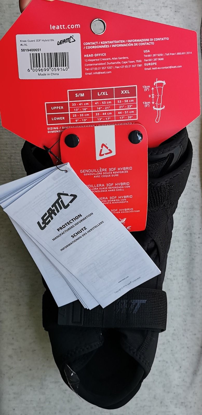Защита колен Leatt Knee Guard 3DF Hybrid для вело (велосипеда), моноколеса, самоката, роликов и т.п.