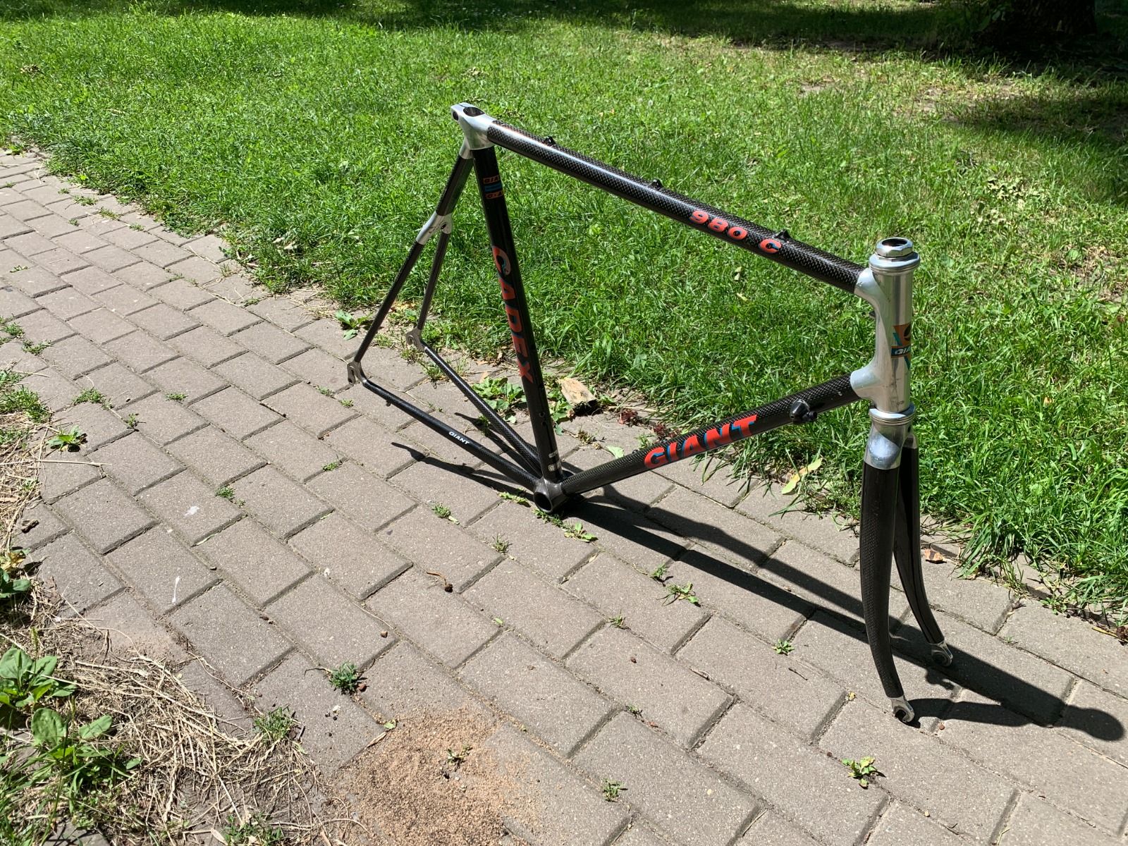 Карбоновая рама Giant Cadex 980c, вилка Kinesis, рулевая Shimano