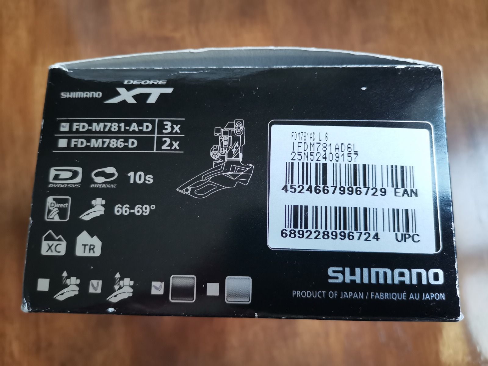 Shimano Deore XT FD-M781-A-D Передней переклюк 3x10