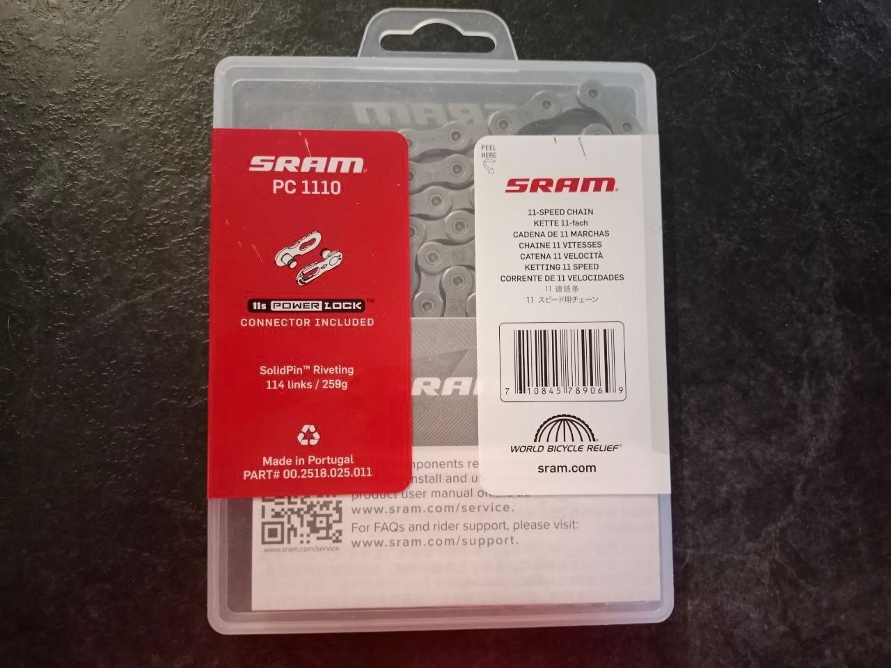 Новая цепь SRAM PC 1110, с замком, 11-ск, 114 звеньев