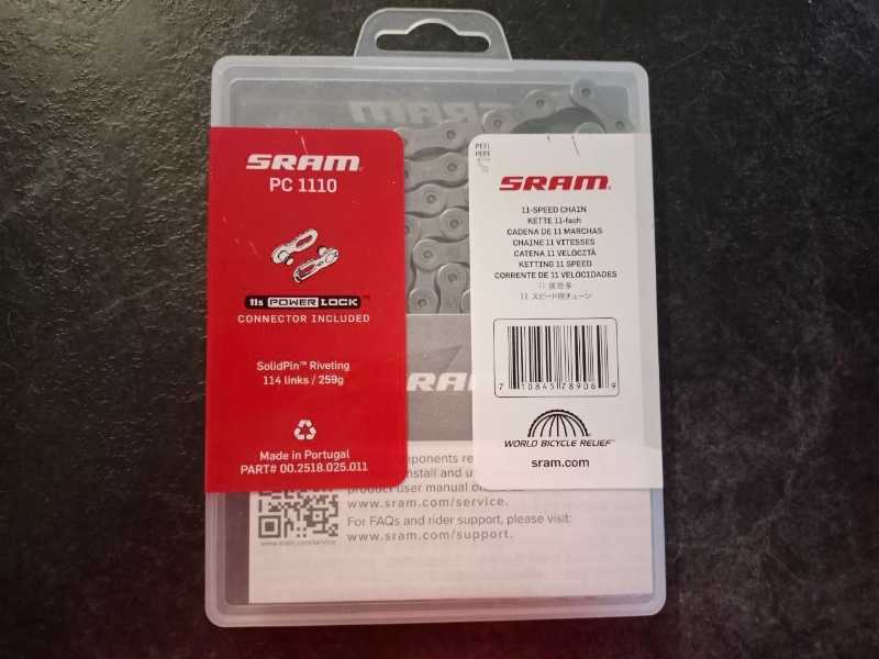 Новая цепь SRAM PC 1110, с замком, 11-ск, 114 звеньев