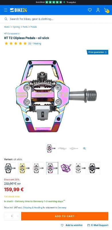Новые контактные HT Components T2 мтб/эндуро Oil Slick, Дешевле чем bike24