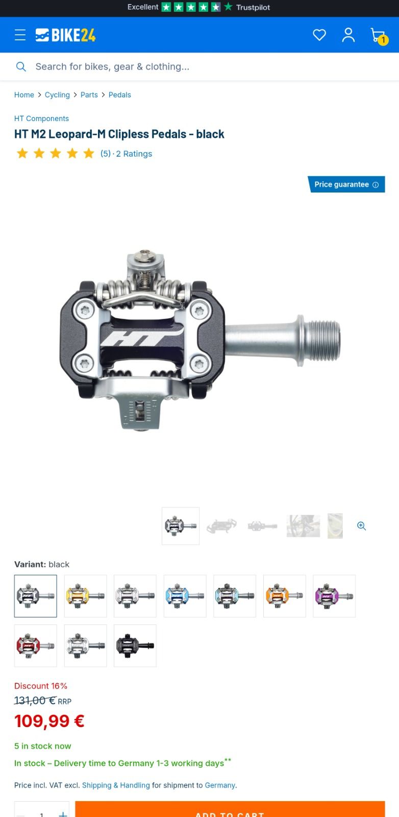 Новые контактные HT Components M2 Leopard-M XC черные, дешевле чем bike24