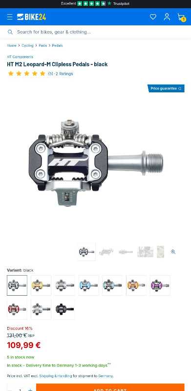 Новые контактные HT Components M2 Leopard-M XC черные, дешевле чем bike24