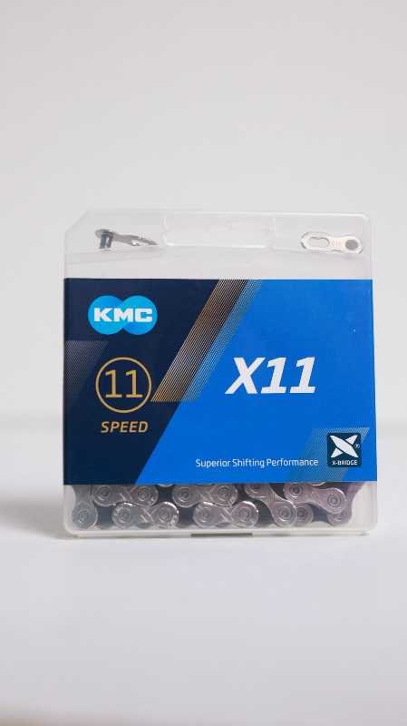 Новая цепь KMC x11 (silver/black), 11-скоростная, 114 звеньев