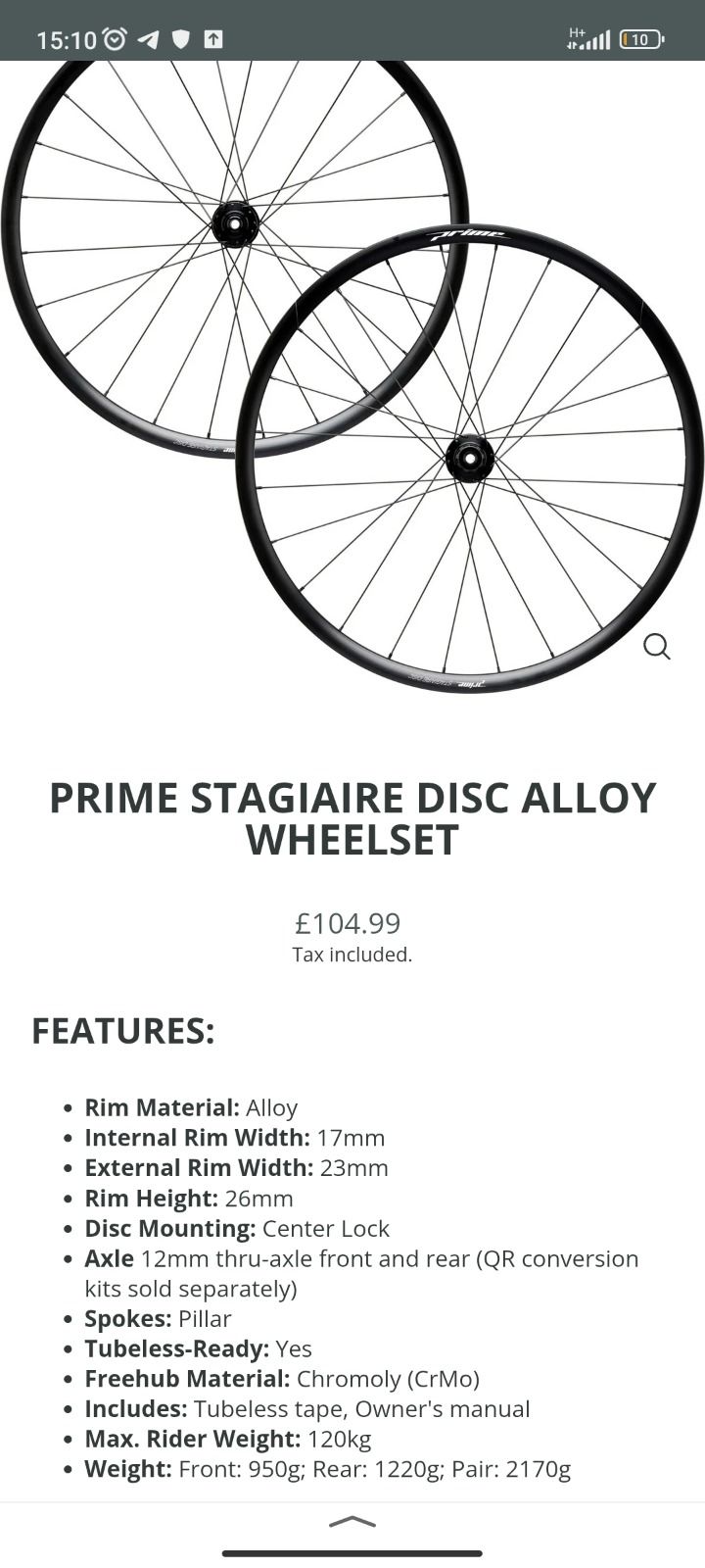 Колёса Prime 28D