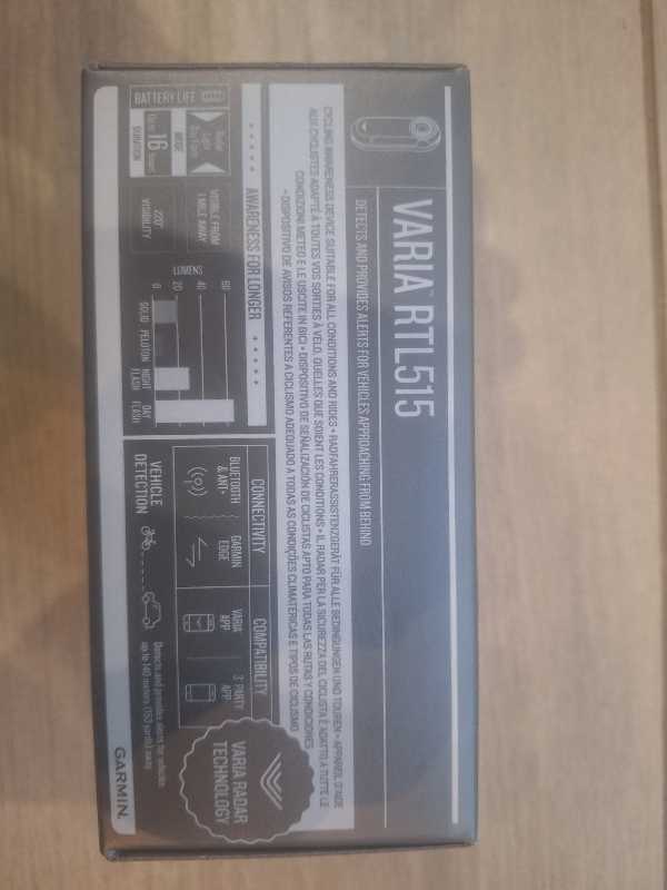 Велосипедный радар-фонарь Garmin Varia RTL515