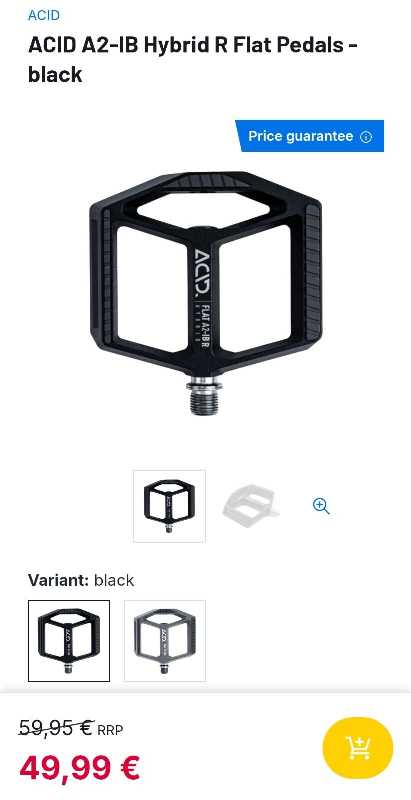 Педали ACID A2-IB Hybrid R Flat Pedals - black