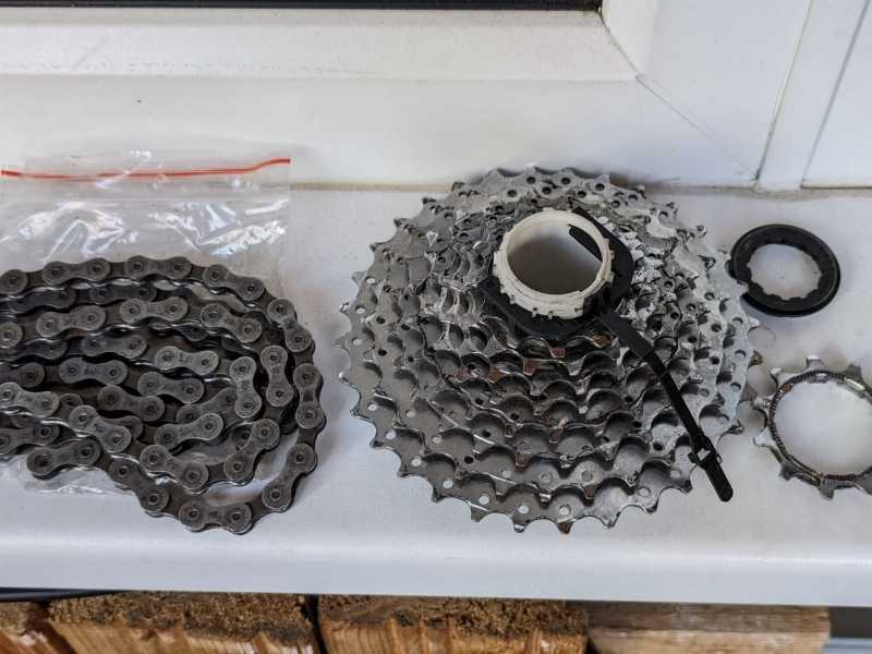 Кассета sram 9ск 11-32 + цепь + защита спиц