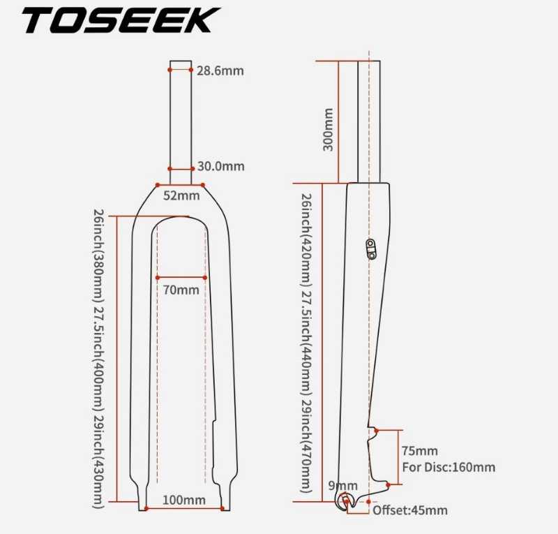 Вилка карбоновая 29’’ TOSEEK T800