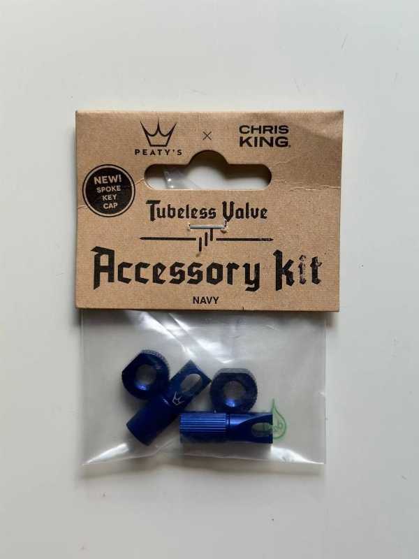 Колпачки и шайбы на ниппели Peaty's x Chris King (цвет: Navy)