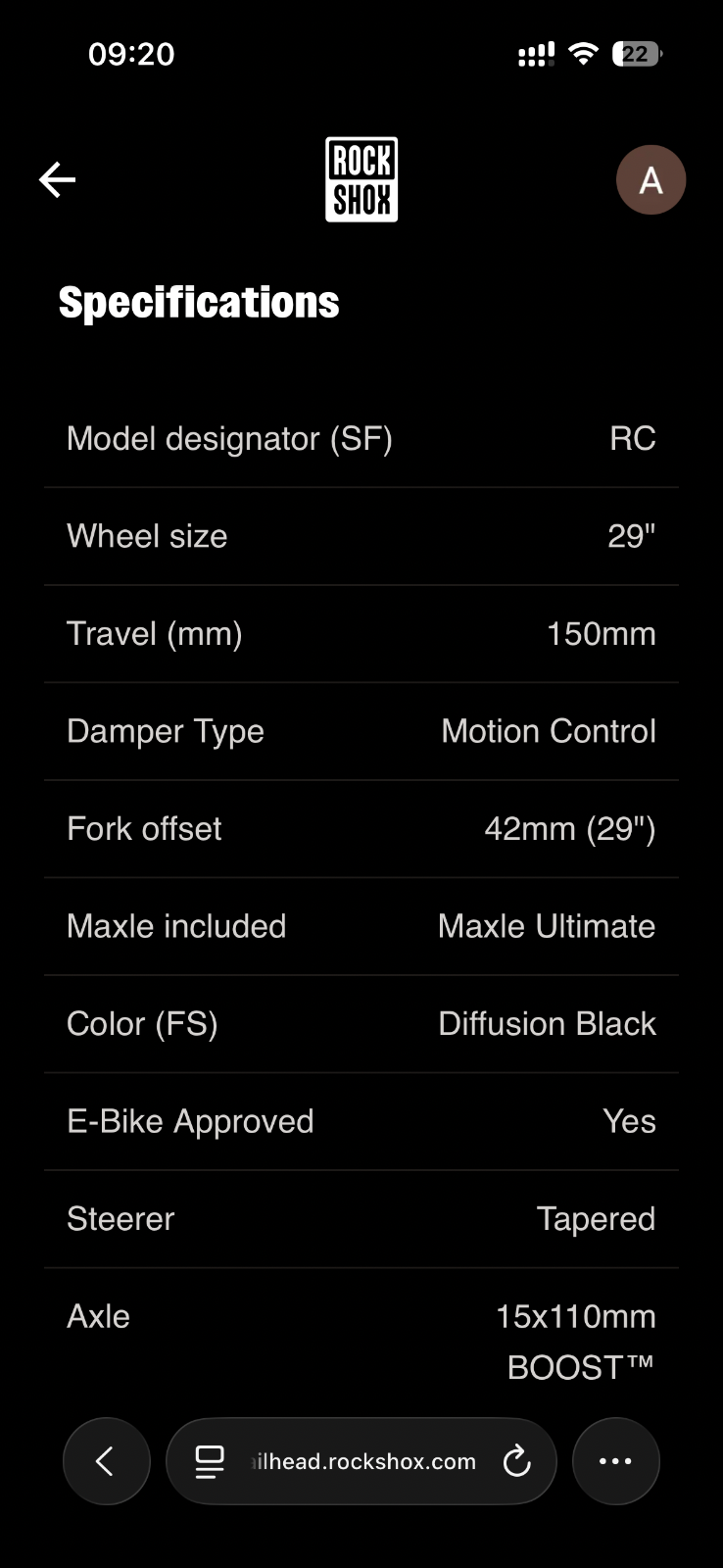 Rockshox yari 29”
