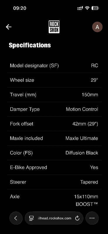 Rockshox yari 29”