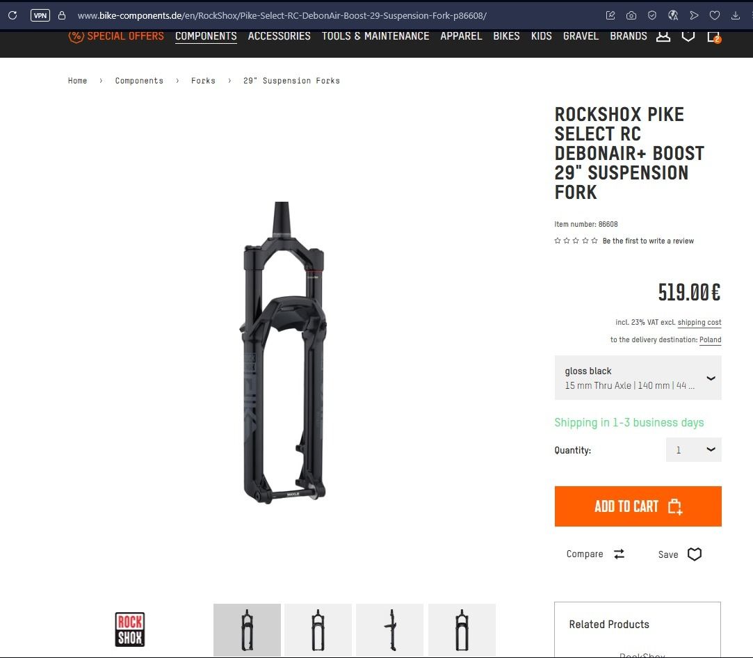 RockShox Pike Select RC DebonAir Boost