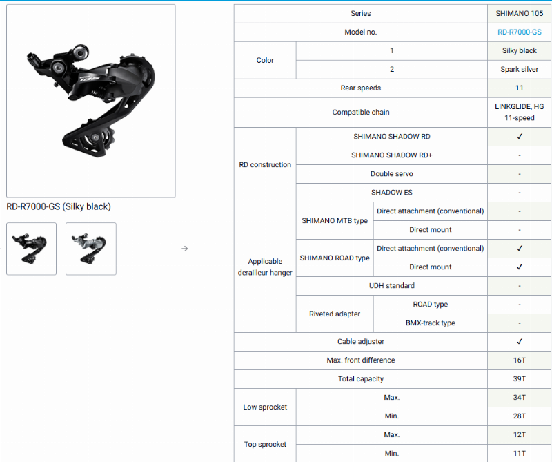 Переключатель задний Shimano RD-R7000, 11ск. Новый