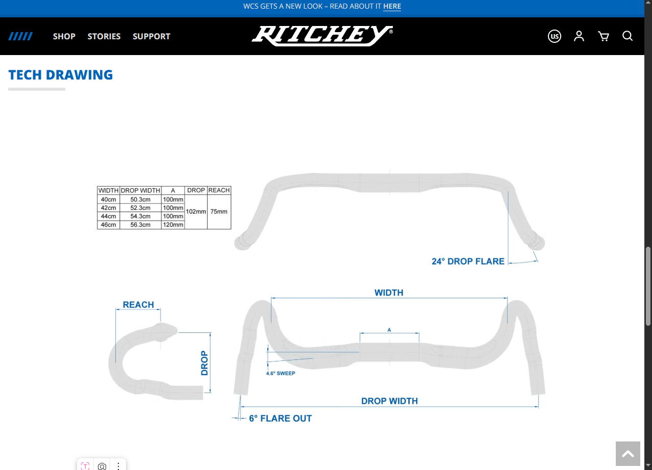 Руль-баран Ritchey WCS Carbon Venturemax 40/50см