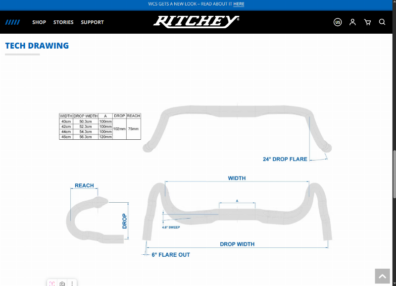 Руль-баран Ritchey WCS Carbon Venturemax 40/50см