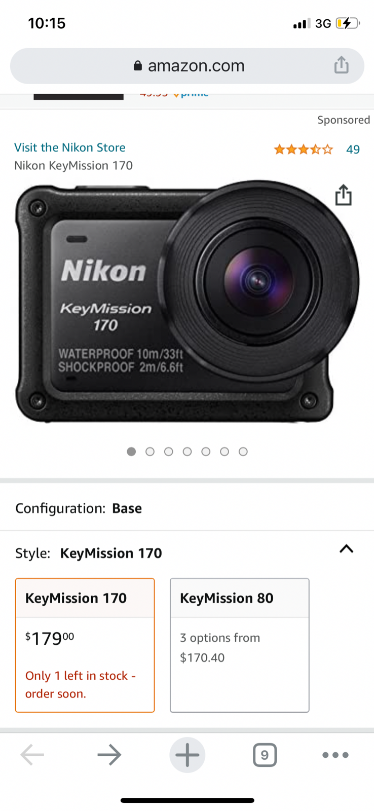 Экшн камера Nikon Keymission 170