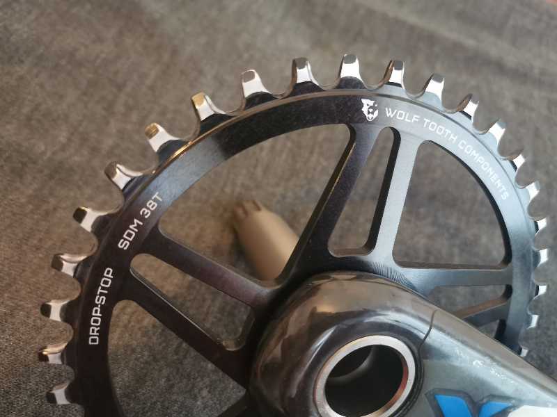 Шатуны Sram XO карбон и звезда Wolf Tooth 38T