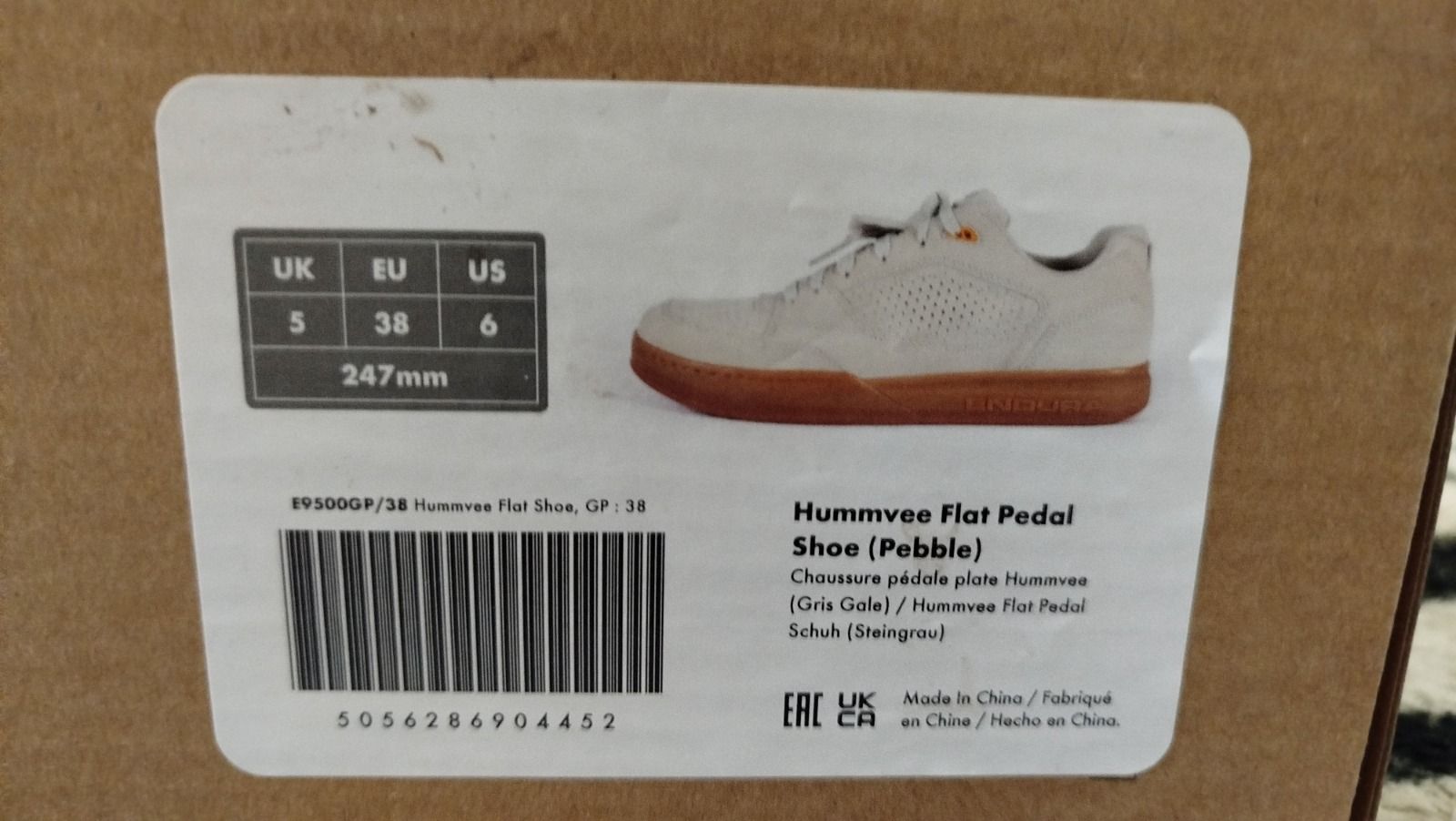 Endura Hummvee Flat shoes size 38.0 stone grey стелька 247мм