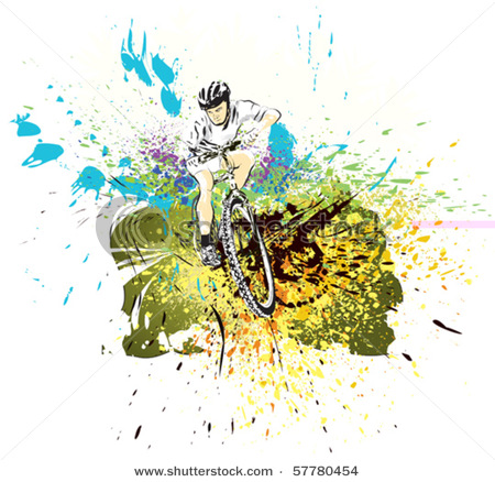 stock-vector-mountain-bike-rider-mtb-rider-in-white-shirt-moving-fast-abstract-paint-splashed-background-57780454.jpg
